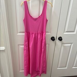 Pink Sleeveless mixed media Dress